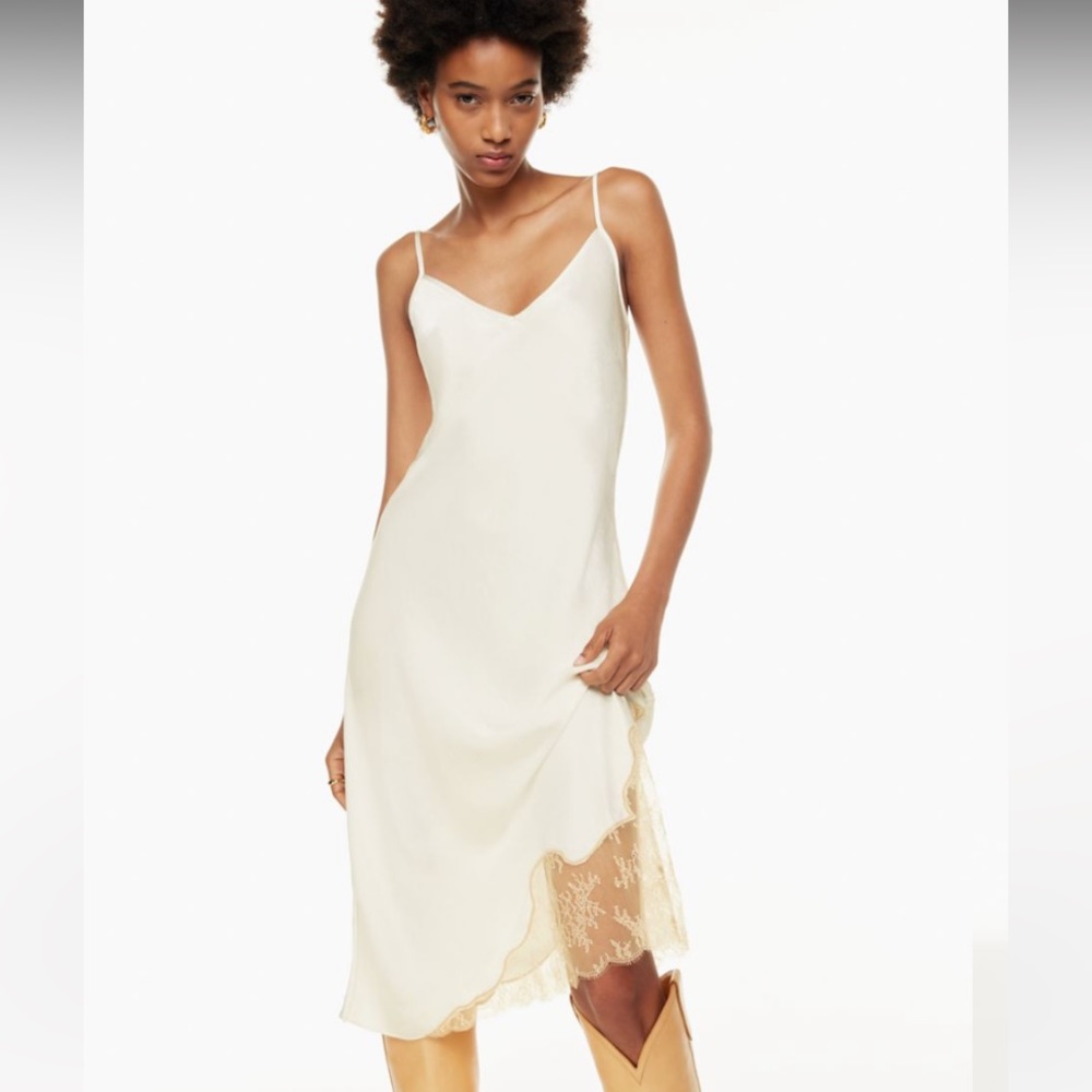 Aritzia Wilfred Sonnet Cream Midi Dress NWOT